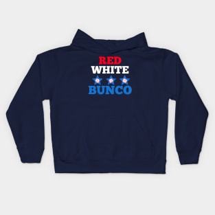 Red White and Bunco Flag Dice Funny Bunco Dice Game Kids Hoodie